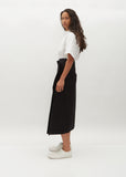 Pleated Wrap Skirt — Black