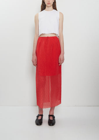 Donna Embroidered Skirt — Red
