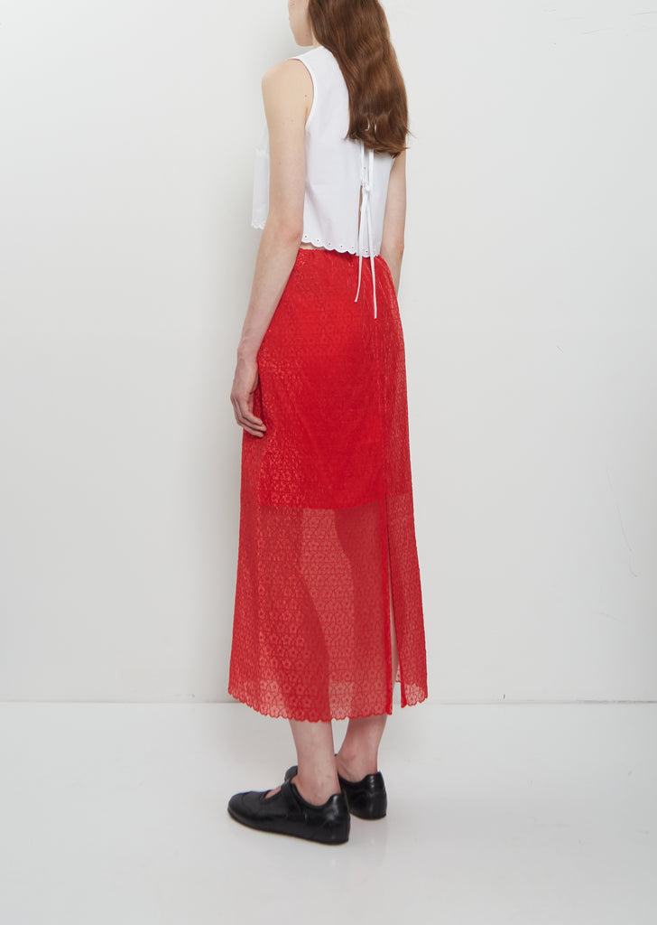 Donna Embroidered Skirt — Red