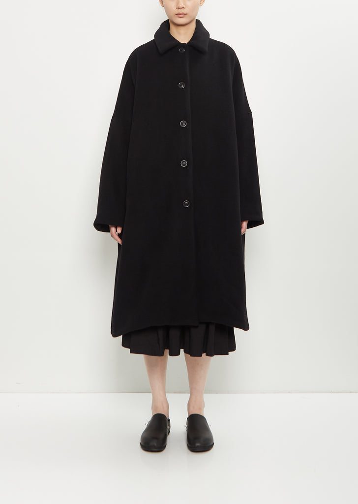 Big Blobby Cashmere Coat — Black