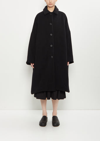 Big Blobby Cashmere Coat — Black