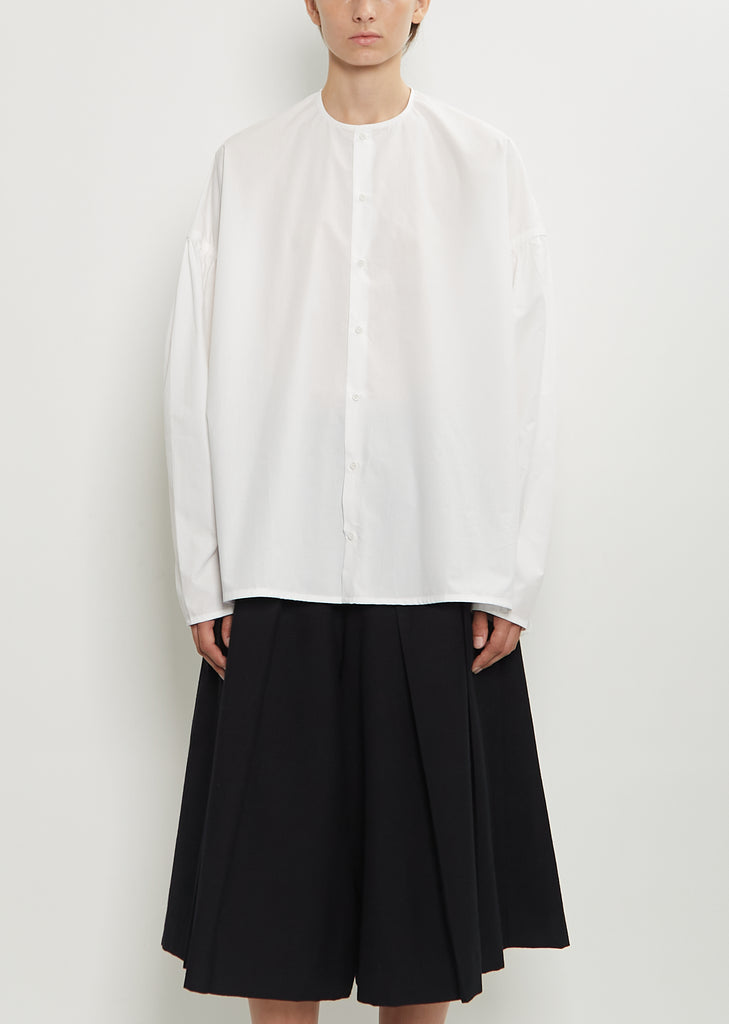 Basil Typewriter Cotton Shirt — Off White
