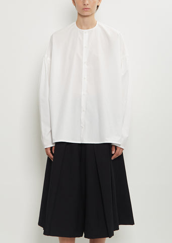 Basil Typewriter Cotton Shirt — Off White