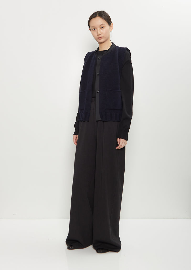 Tricot Wool Cashmere Vest — Navy