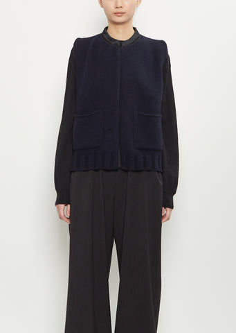 Tricot Wool Cashmere Vest — Navy