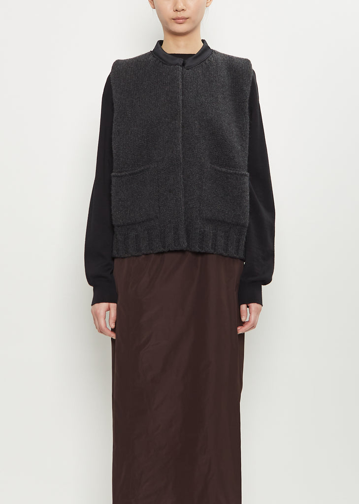 Tricot Wool Cashmere Vest — Dark Grey