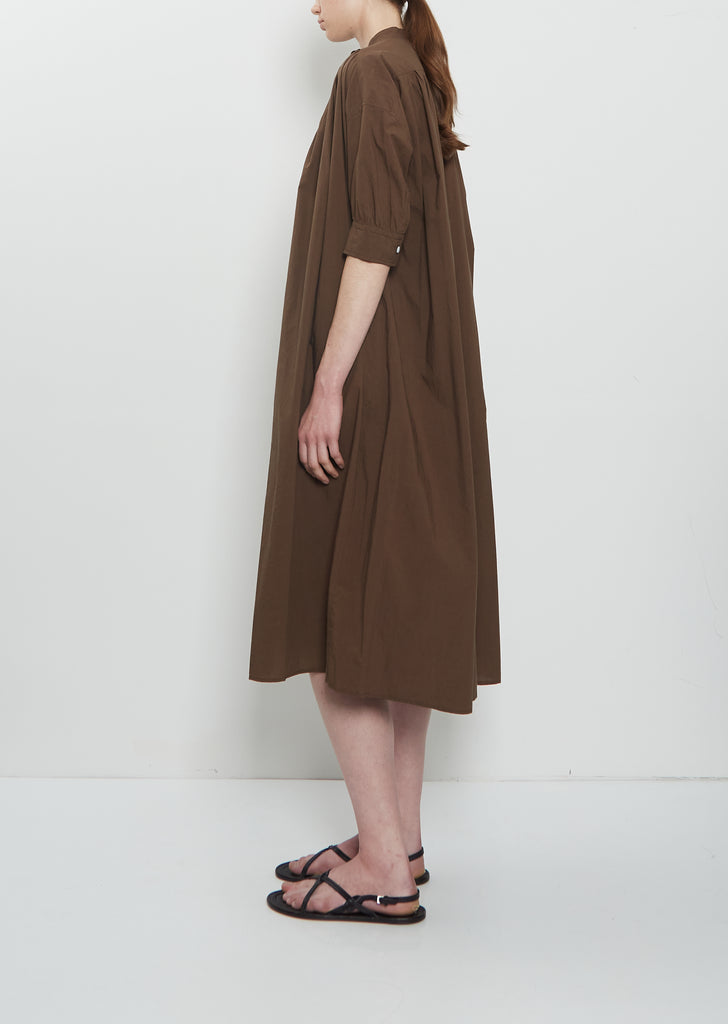Band Collar Shirt Dress