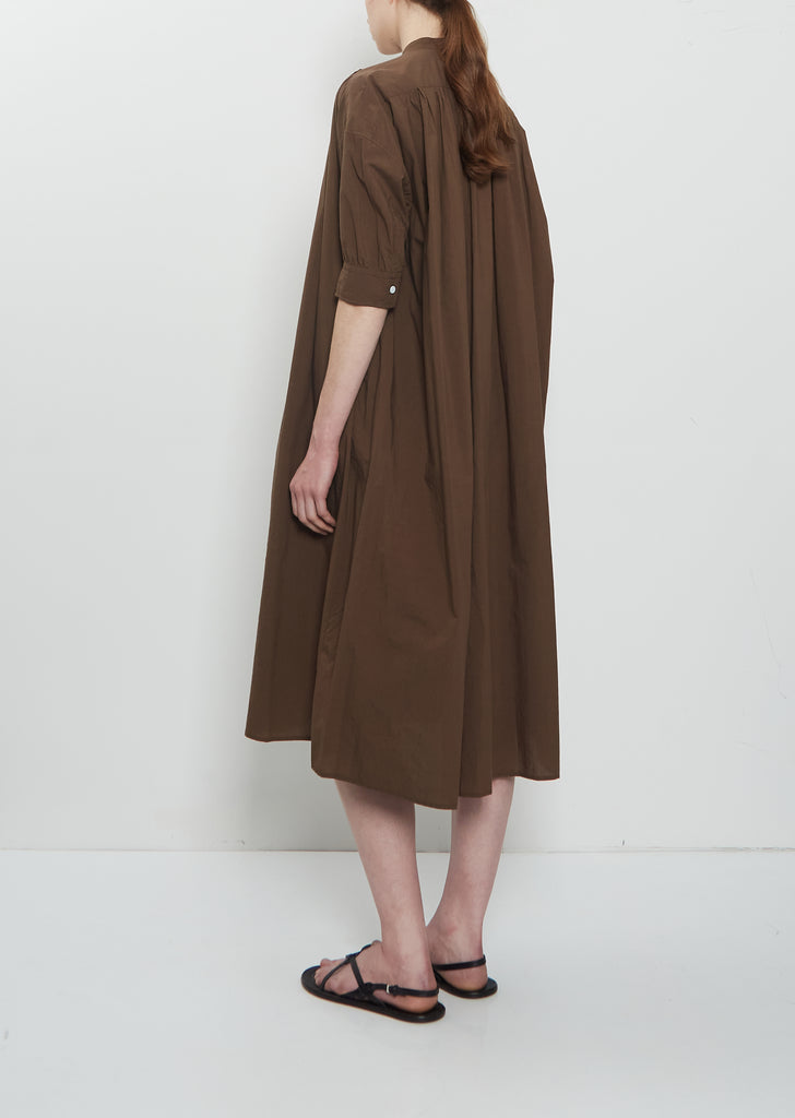 Band Collar Shirt Dress
