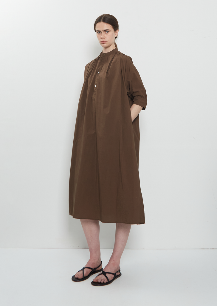 Band Collar Shirt Dress