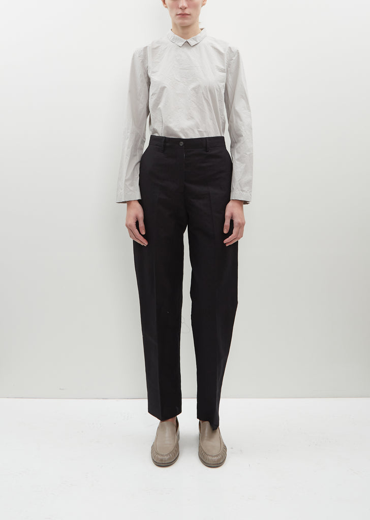 Straight ankle grazer trousers in linen/cotton, length 26.5 Anne Weyburn
