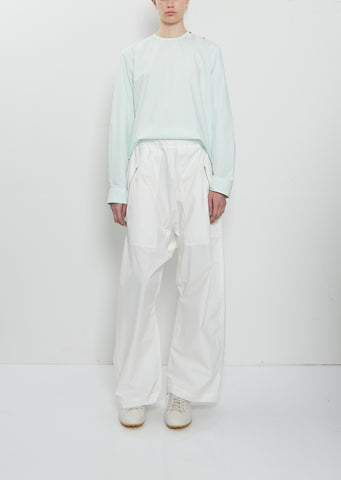 Pack Side Zip Cotton Pant — White