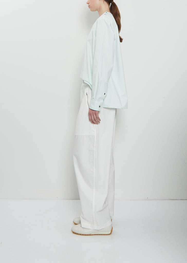 Pack Side Zip Cotton Pant — White