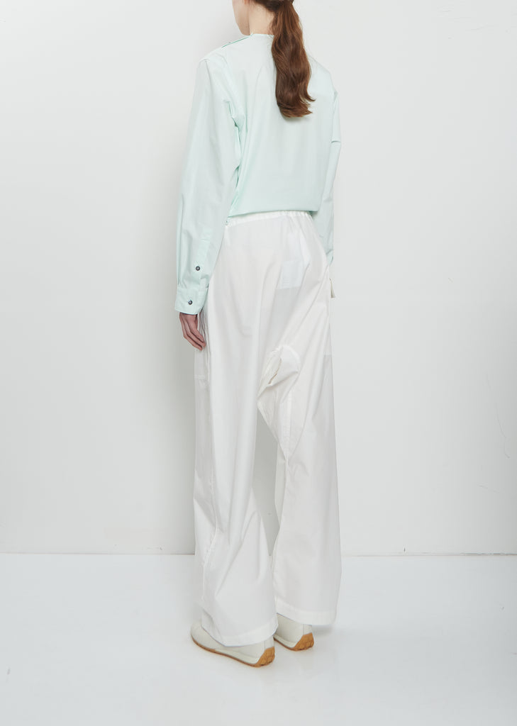 Pack Side Zip Cotton Pant — White