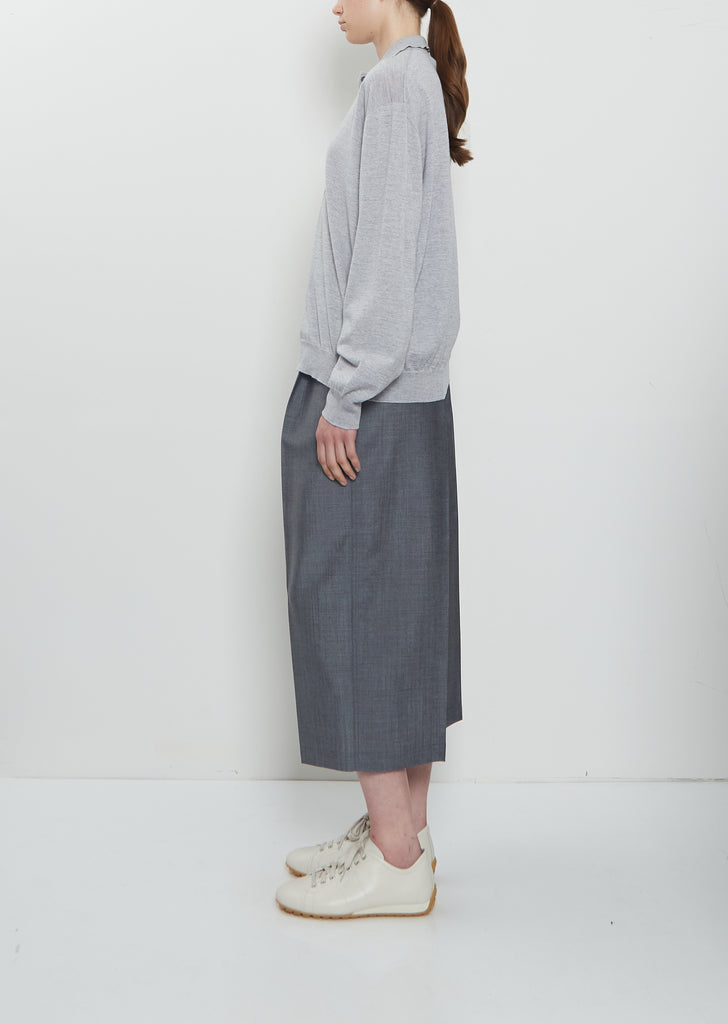 Morse Wool Polo Sweater — Silver