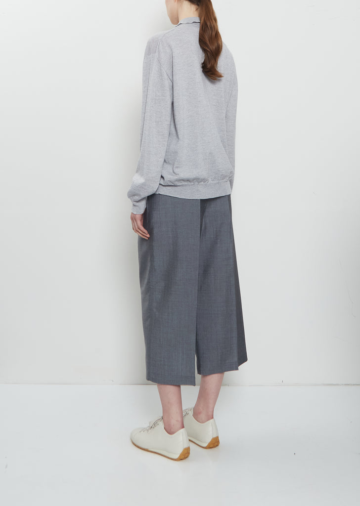 Morse Wool Polo Sweater — Silver