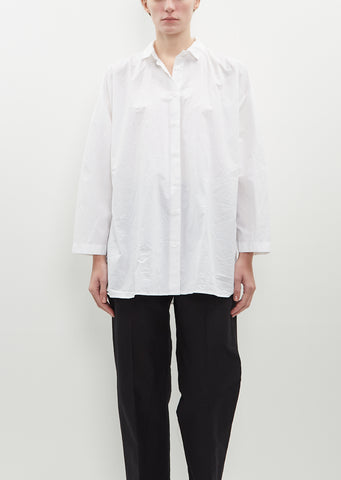 Long Cotton Overshirt — White