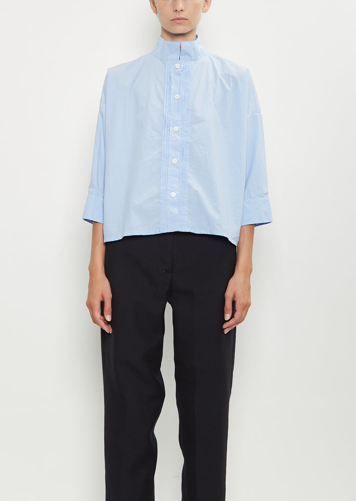 Claudia Cotton Shirt — Powder Blue