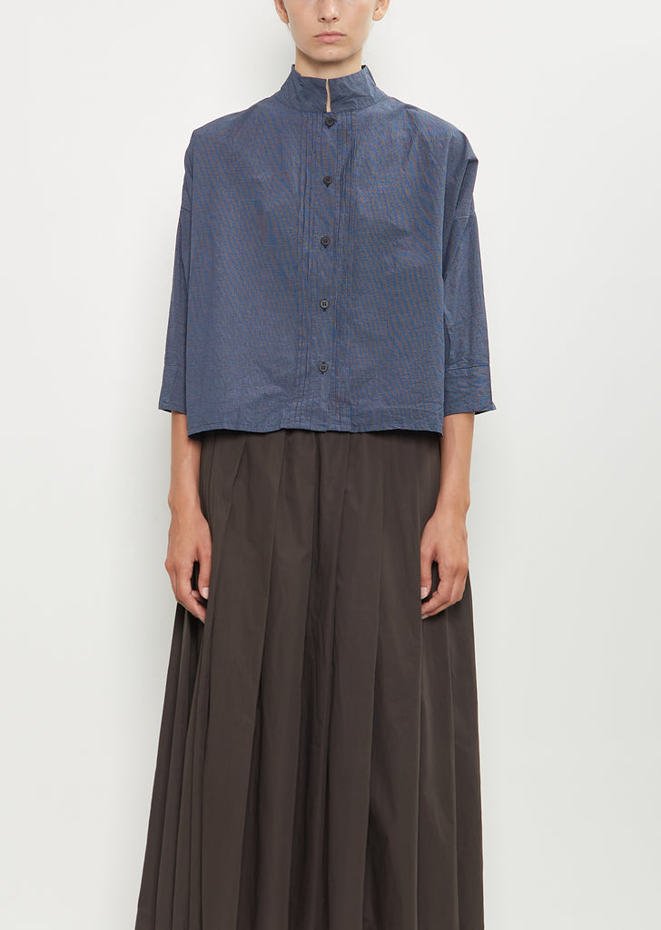 Claudia Cotton Shirt — Micro Check