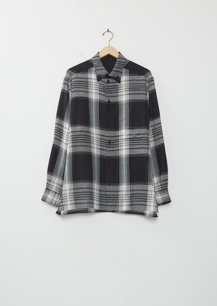 Button Down Plaid Blouson