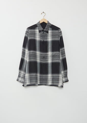 Button Down Plaid Blouson