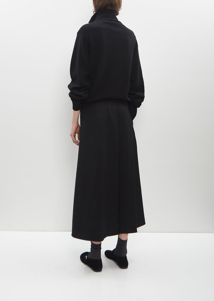 Paneled Pleated Skirt — Black