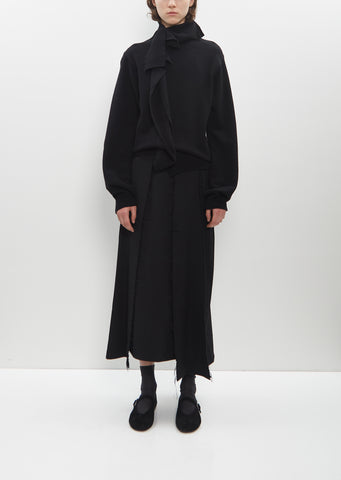 Paneled Pleated Skirt — Black