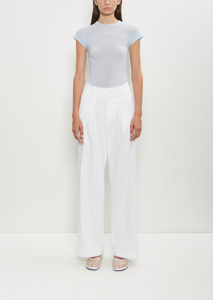 Washi Paper Wide Leg Pants — White