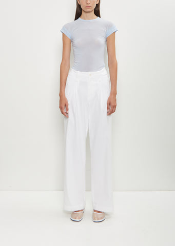 Washi Paper Wide Leg Pants — White