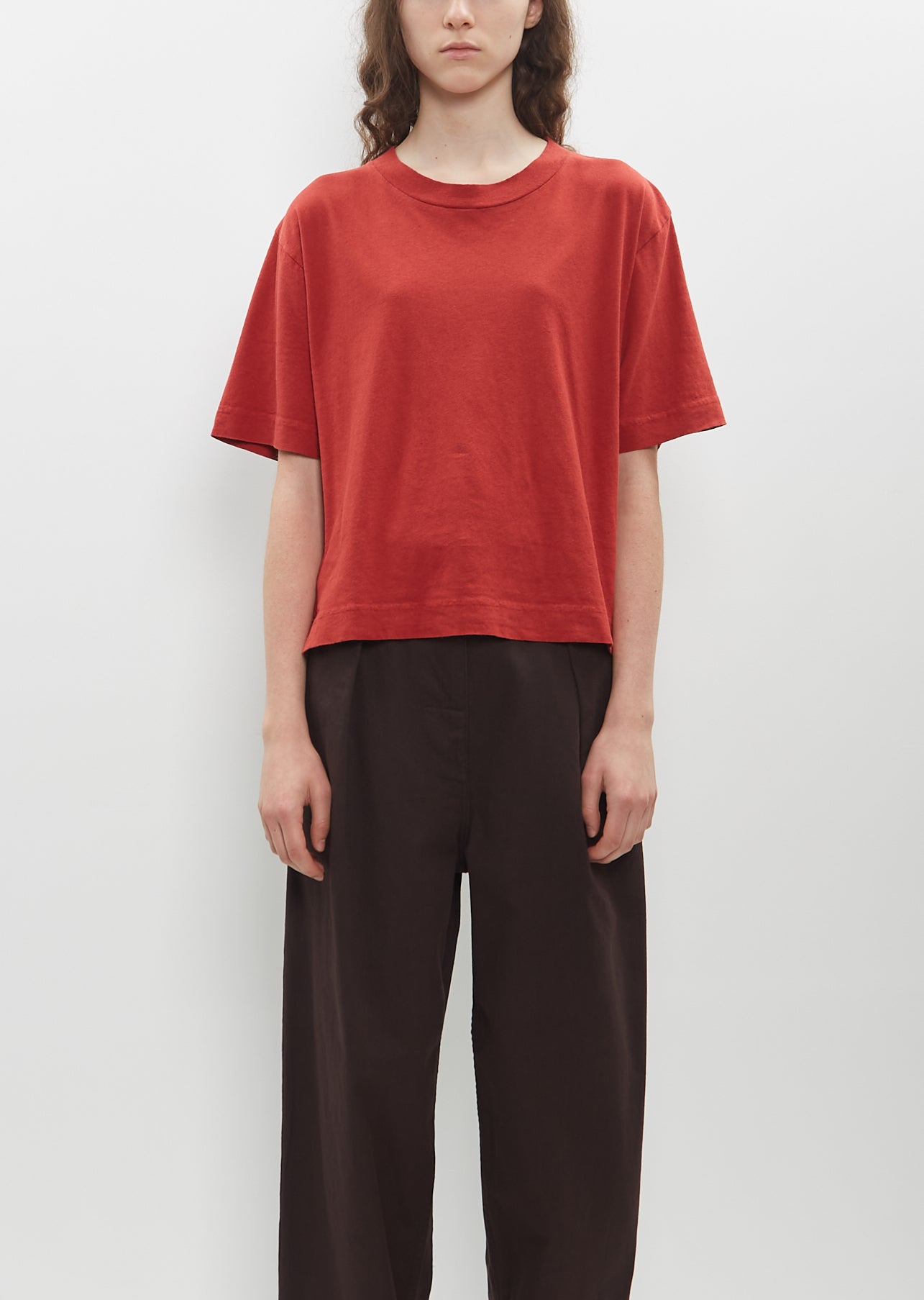 MHL. ボーダー 長袖 Tシャツ L 日本製 赤×白 MARGARET HOWELL