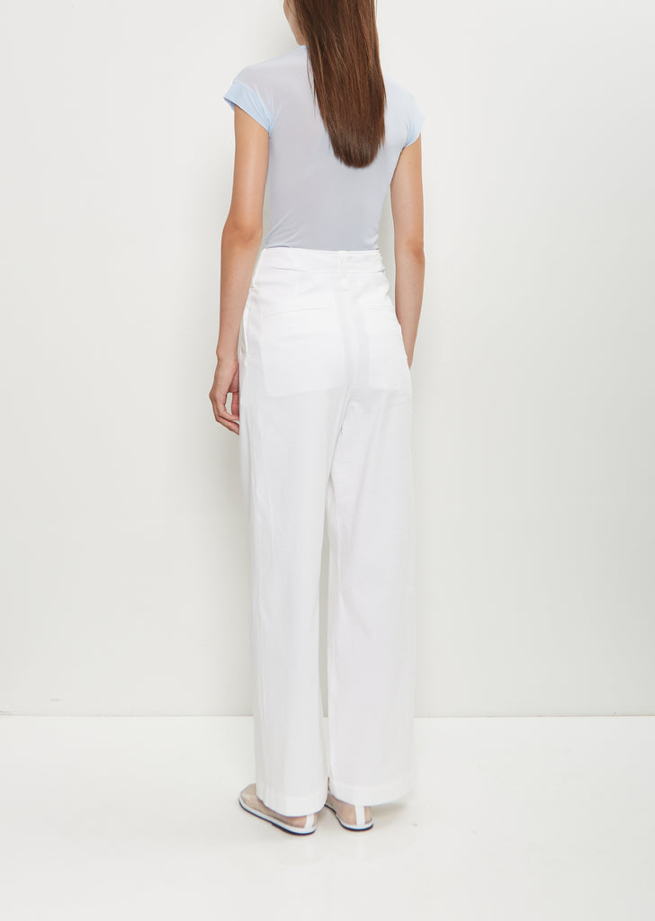 Washi Paper Wide Leg Pants — White