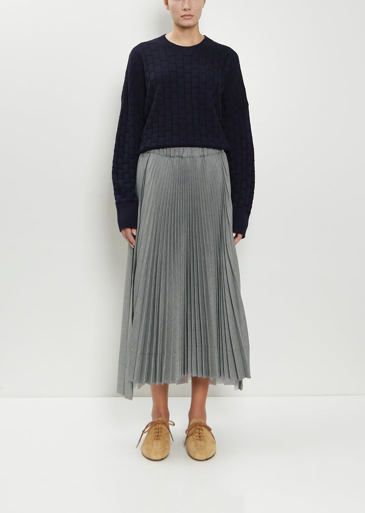 Pleated Wool Blend Skirt