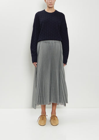 Pleated Wool Blend Skirt