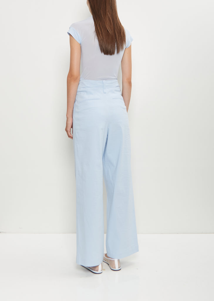 Washi Paper Wide Leg Pants — Light Blue
