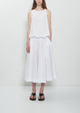Stretch Light Canvas Sleeveless Gathered Dress  — White