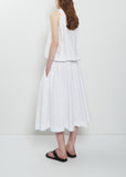 Stretch Light Canvas Sleeveless Gathered Dress  — White