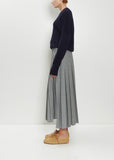 Pleated Wool Blend Skirt