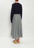 Pleated Wool Blend Skirt