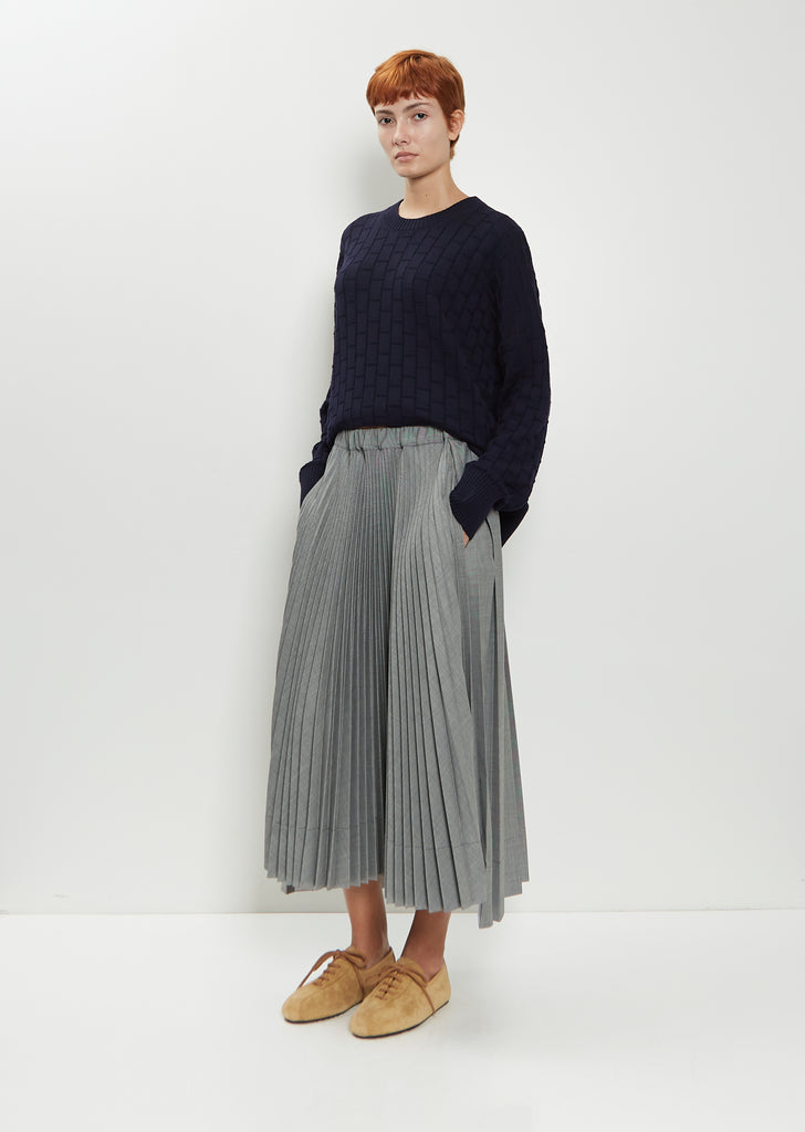 Pleated Wool Blend Skirt
