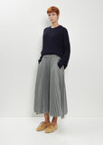 Pleated Wool Blend Skirt