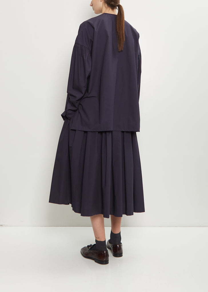 Basil Typewriter Cotton Shirt — Dark Navy