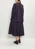 Basil Typewriter Cotton Shirt — Dark Navy