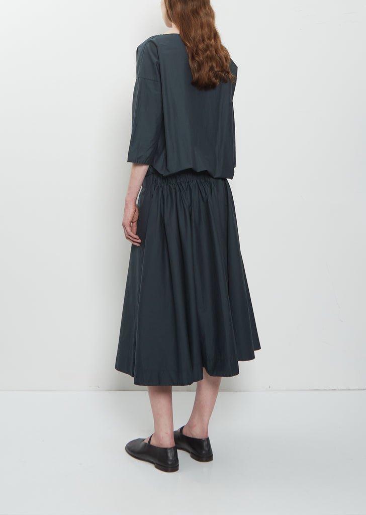 Stretch Light Canvas Gathered Dress — Thyme