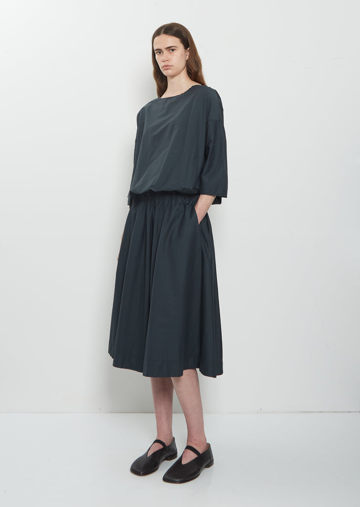 Stretch Light Canvas Gathered Dress — Thyme