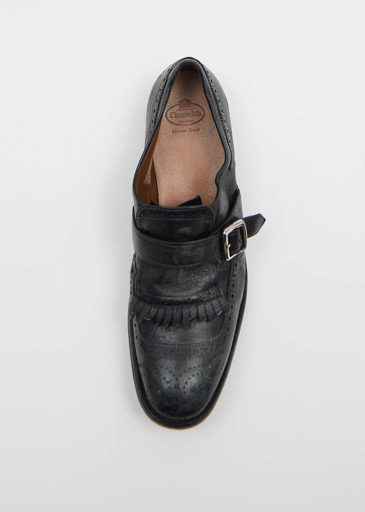 Shanghai Distressed Leather Loafer — Black