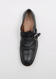 Shanghai Distressed Leather Loafer — Black