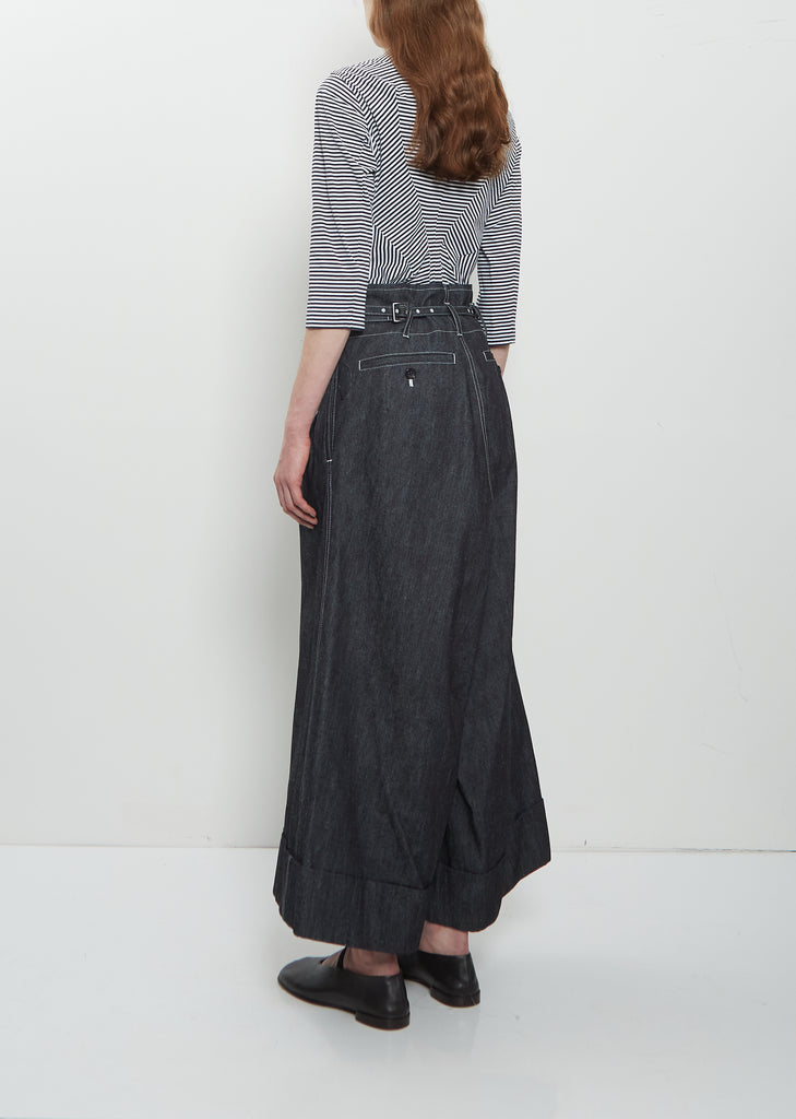 High Waisted Pleated Wide Denim Jeans