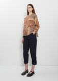 Pleated Cropped Cotton Chino