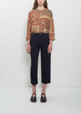 Pleated Cropped Cotton Chino