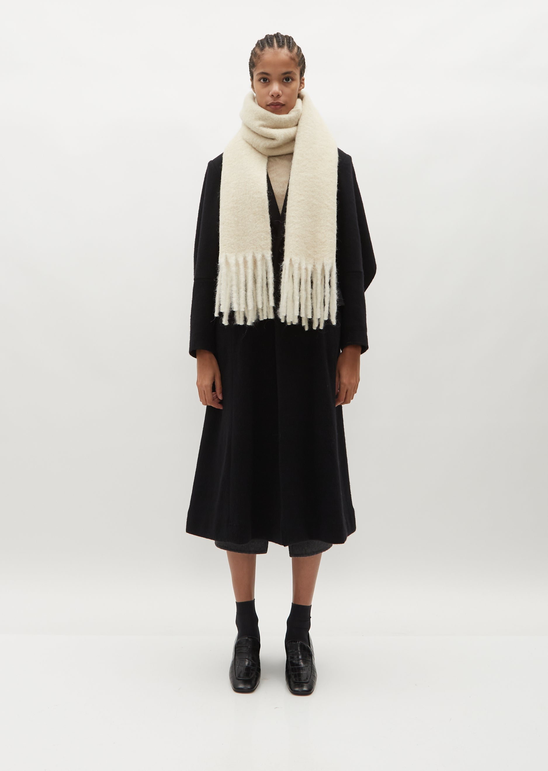 Alpaca Wool Scarf — Off White – La Garçonne