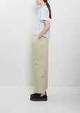 Short Sleeve Collarless Cotton Shirt